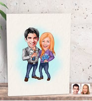 BK Gift Kişiye Özel Sevgililer Karikatürlü Dekoratif Mini Kanvas Tablo 15x20cm-50