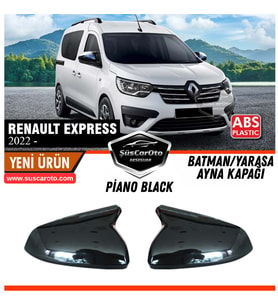 Renault Express 2022 Sonrası Uyumlu Batman Yarasa Ayna Kapağı Piano Black ABS Plastik Sağ Sol Takım