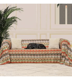 CONCEPT SoftMicro Boho Etnik Desenli Mikrofiber Koltuk Örtüsü ve Şalı, Kaymaz 180x300 cm