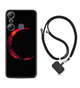 Infınix Hot 20i Kılıf Silikon Boyun Askılı İpli Desenli Silikon Red Moons 1747