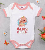 BK Kids Vidi Vidi Etma Tasarımlı Pembe Bebek Body Zıbın-1