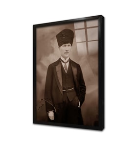 Atatürk Çerçeveli Cam Tablo