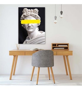 Tablolife Apollon Heykeli Yağlı Boya Dokulu Tablo 100X150,Çerçeve;Gold