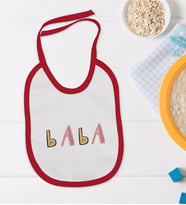 BK Kids Baba Tasarımlı Kırmızı Bebek Mama Önlüğü-1