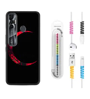 Tecno Spark 6 6 Go 8C 8 Pro 7 7 Pro Kılıf Kablo Koruma Spiral Silikon Red Moons 1747
