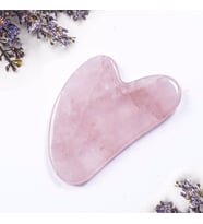 Pembe Kuvars Gua Sha Kalp Şekli Masaj Taşı