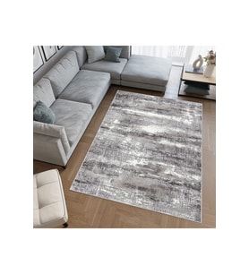 Rovigo Home Dijital Baskı Yıkanabilir Kaymaz Taban Salon Halısı RVG0483 (Gri)