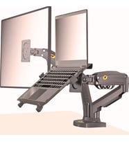 TriLine NB F160+FP Gazlı Çift Kol North Bayou 17-30"Monitör 10"-17" Dizüstü Bilgisayar Vesa Monitör Standı