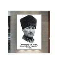 Atatürk Mustafa Kemal Kanvas Tablo ( 7 Farklı Ölçü )