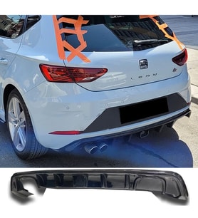 Seat Leon Mk3 Fr Çakarlı Difüzör Difizör Plastik Parlak Siyah Sol Çift 2012-2016 Arka-difizör-bodykit-ek