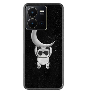 Vivo Y35 Kılıf Resimli Desenli Silikon Platinium Series Panda Moon 1811