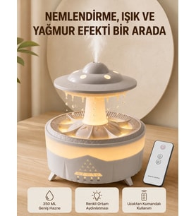 UFO Yağmur Efektli Hava Nemlendirici 350 ML RGB Işıklı Uzaktan Kumandalı