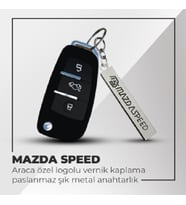 Mazda Speed Uyumlu 3D Metal Paslanmaz Metal Araç Otomotiv Anahtarlığı - Siyah