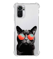 PrintiFy Xiaomi Redmi Note 10 Uyumlu Kedi 3 Baskılı Şeffaf Köşe Korumalı Antişok Kılıf
