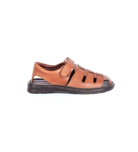 Moda Ayakkabı 659 Erkek Deri Sandalet (Kahverengi)