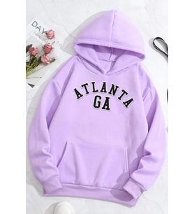 Unisex Atlanta Baskılı Sweatshirt (Lila)