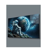 Miyrem Glasses Collection -A1^#  Uzay Görseli Astronot Cam Tablo  -Artificial Intelligence (Çok Renkli)
