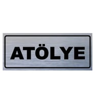 ATÖLYE YAZILI YÖNLENDİRME LEVHASI (Gümüş)