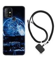 INFINIX Hot 8 9 10 11S Hot 10 Play 10T Kılıf Boyun Askılı Silikon Mavi Gece 1605