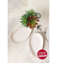 Keramika Mat Beyaz Serenity Kayık Tabak 24 Cm 2 Adet 022