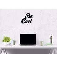BK Home Be Cool Ahşap Duvar Yazısı (Siyah)