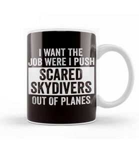 Skydiver Parachutist Skydiving Parachuting Paragliding Fly Kupa Bardak Porselen