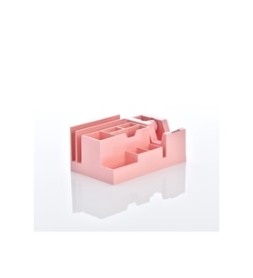 Ops Masa Seti Kalemlik Bant Makinalı Plastik Pastel Pembe Masa Üstü Organizer