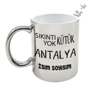 Antalya Temalı Kişiye Özel İsim ve/veya Fotoğraflı Kupa Bardak No:X025-07 (Gümüş)