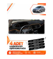 PEUGEOT 308 (2014-2021) Uyumlu Ön Torpido Koruma Kılıfı Halısı - Siyah Kahverengi