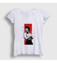 Presmono Kadın Beyaz Kiai Bruce Lee T-Shirt 257053tt