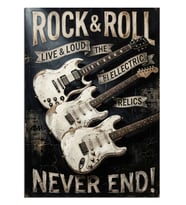 Rock And Roll Elektro Gitarlar Poster Dekoratif Kanvas - Mdf Ahşap Tablo