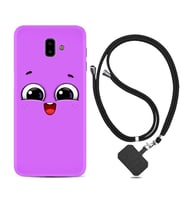 Samsung J6 Plus J7 Prime J7 Pro M20 Kılıf Boyun Askılı Silikon Purple Sweety 1717