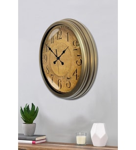 Bronz Nostalji 40 Cm Metal Eskitme Duvar Saati (Standart)