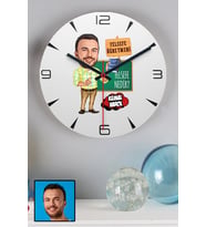 Erkek Felsefe Öğretmenine Öğretmenler Günü Hediyesi Karikatürlü Duvar Saati