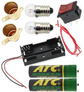 ve Paralel Basit Elektrik Devresi 1 Paket Deney Seti Sarı Mini Duy 2 Adet Mini Ampul 2 Adet Anahtar İş Eğitimi Seti