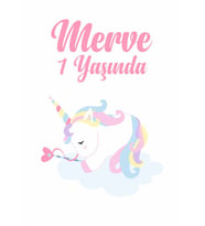 Unicorn Temalı Doğum Günü Afişi 35X50 cm
