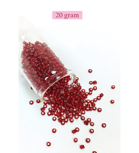 Dökme Cam Kum Boncuk (8/0) 3 mm - 20 Gram - Koyu Kırmızı - BNC183