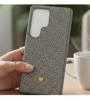 Coverzone Samsung Galaxy A26 ile Uyumlu Elmas Desen Ta?l? K?l?f � 2 mm Kamera �?k?nt? Koruma, I??lt?l? L�ks ??k Darbe Emici Kapak Naturel Titanyum
