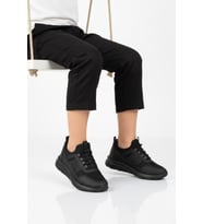 Walkway Siyah Füme Fileli Hafif Esnek Unisex Çocuk Spor Ayakkabı 9060 Motano F