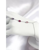 Pirinç Renkli Zirkon Taşlı Dikdörtgen Model Gümüş Renk Kadın Şahmeran - TJ-SN694