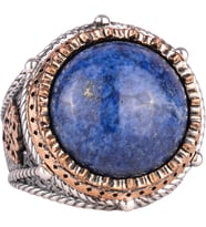 Gerçek Doğal Taş El Yapımı Yüzük - 925 Ayar Gümüş Yüzük (Lapis Lazuli)