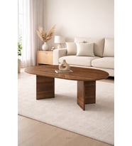 80x130cm Ceviz Oval Orta Sehpa Oscar Model
