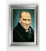 Gümüş Çerçeveli Atatürk Tablo cv700