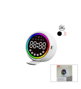 Dijital Çalar Saat - Bluetooth Özellikli Mini Hoparlör - USB Şarjlı - Işıklı