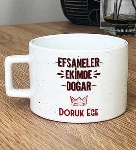 Kişiye Özel Efsaneler Ekimde Doğar Hediye Lüks Fincan Doğum Günü Hediyesi (Beyaz)