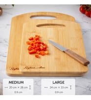BK Gift Stark 2’li Bambu Kesme Tahtası Seti 28x20 cm – 33x24 cm Doğal Bambu Doğrama Tahtası