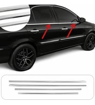 Fiat Marea 2008 Üzeri Krom Cam Çıtası 4 Parça Paslanmaz Çelik