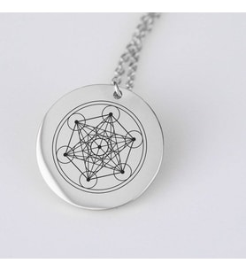 925 Ayar Gümüş  Metatron Disk Kolye