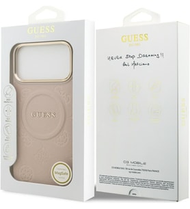 Guess Peony Hot Stamp iPhone 17 Pro Max için MagSafe ile uyumlu kılıf (Pembe)