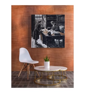 Kanvas Tablo Eski Ofiste Dekoratif Kanvas Tablo 40 X 40